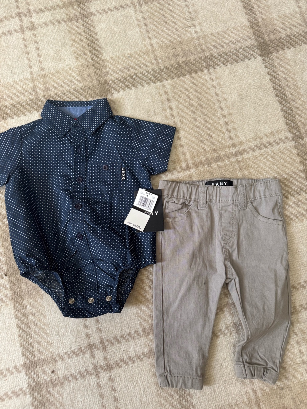 DKNY baby button up set